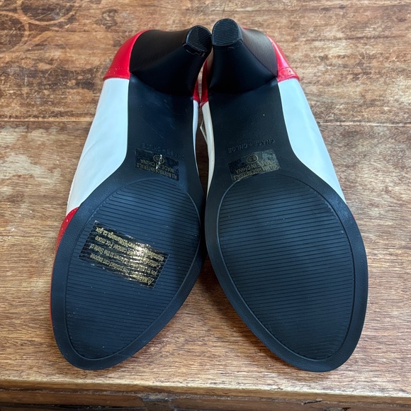 Chase + Chloe Red and White Mary Jane Heels - Picture 8 of 8